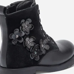 Eram Boots^Bottine e bi matière avec décor fleurs NOIR