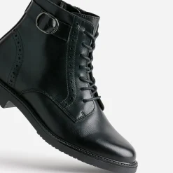 Eram Boots^Bottine e cuir détails perforés NOIR