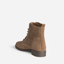 Eram Boots^Bottine taupe cuir velours à lacet MARRON