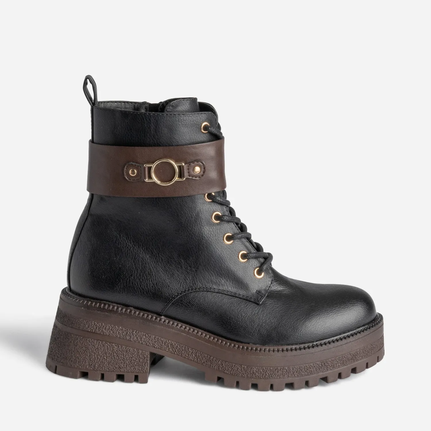 Texto Boots^Bottine e et marron NOIR