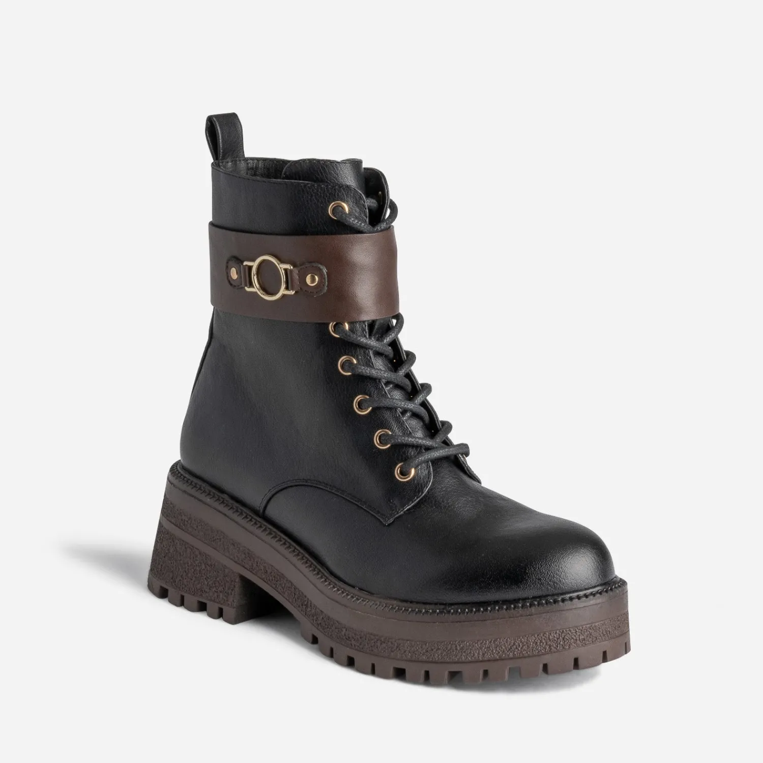 Texto Boots^Bottine e et marron NOIR