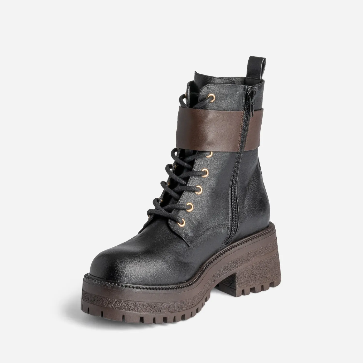 Texto Boots^Bottine e et marron NOIR
