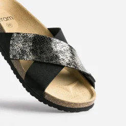 Eram Autres Accessoires^Brides amovibles es en cuir effet python doré NOIR