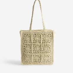 Eram Sacs Cabas^Cabas en paille papier BEIGE