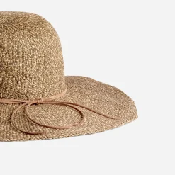 Texto Chapeaux, Bonnets & Casquettes^Capeline et beige effet paille MARRON