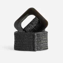 Eram Ceintures^Ceinture e tressée boucle résine NOIR