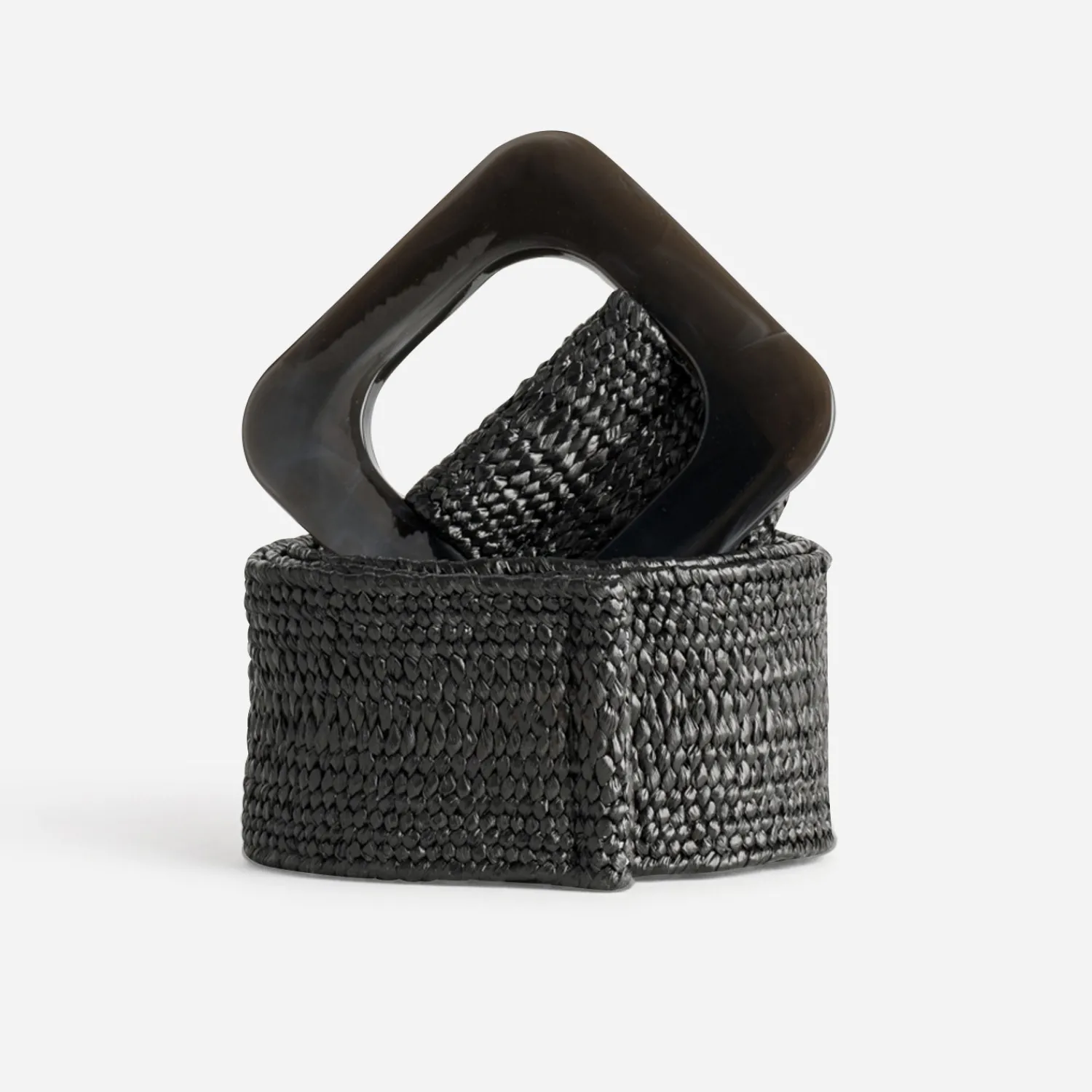 Eram Ceintures^Ceinture e tressée boucle résine NOIR