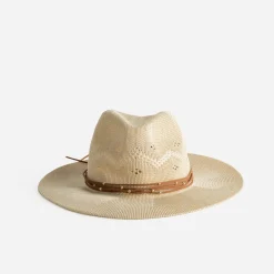 Texto Chapeaux, Bonnets & Casquettes^Chapeau tressé lacets marron BEIGE
