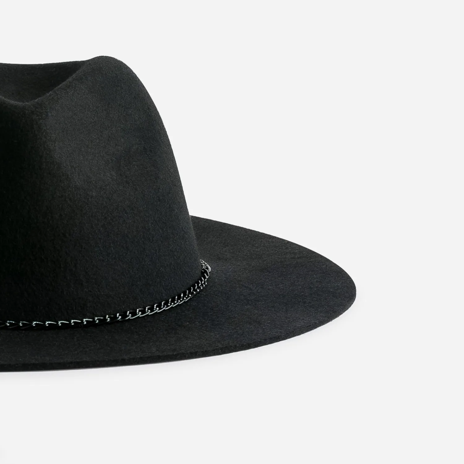 Eram Chapeaux, Bonnets & Casquettes^Chapeau laine feutrée avec galon-chaînette NOIR