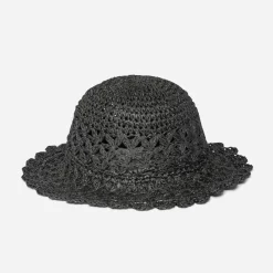 Texto Chapeaux, Bonnets & Casquettes^Chapeau noir tressé ROUGE
