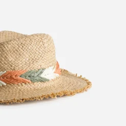 Texto Chapeaux, Bonnets & Casquettes^Chapeau paille papier galon tressé BEIGE