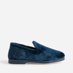 Eram Chaussons^Charentaise bleue cocooning fourrée MARINE