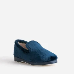 Eram Chaussons^Charentaise bleue cocooning fourrée MARINE