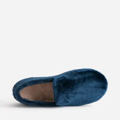 Eram Chaussons^Charentaise bleue cocooning fourrée MARINE