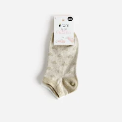 Eram Chaussettes & Collants^Chaussettes doré jacquard cœurs et écrues BEIGE