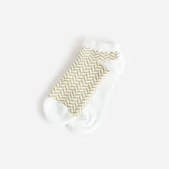 Eram Chaussettes & Collants^Chaussettes écrues et chevrons dorés BEIGE