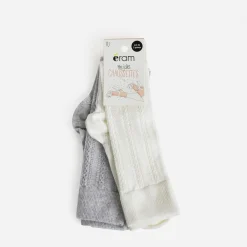 Eram Chaussettes & Collants^Chaussettes hautes écrues et grises ECRU