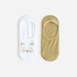 Eram Chaussettes & Collants^Chaussettes invisibles blanches et dorées BEIGE