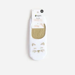 Eram Chaussettes & Collants^Chaussettes invisibles blanches et dorées BEIGE