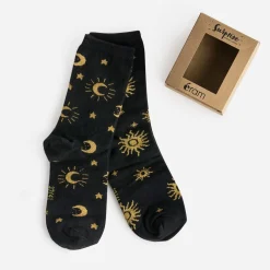 Eram Chaussettes & Collants^Chaussettes es jacquard motifs dorés NOIR