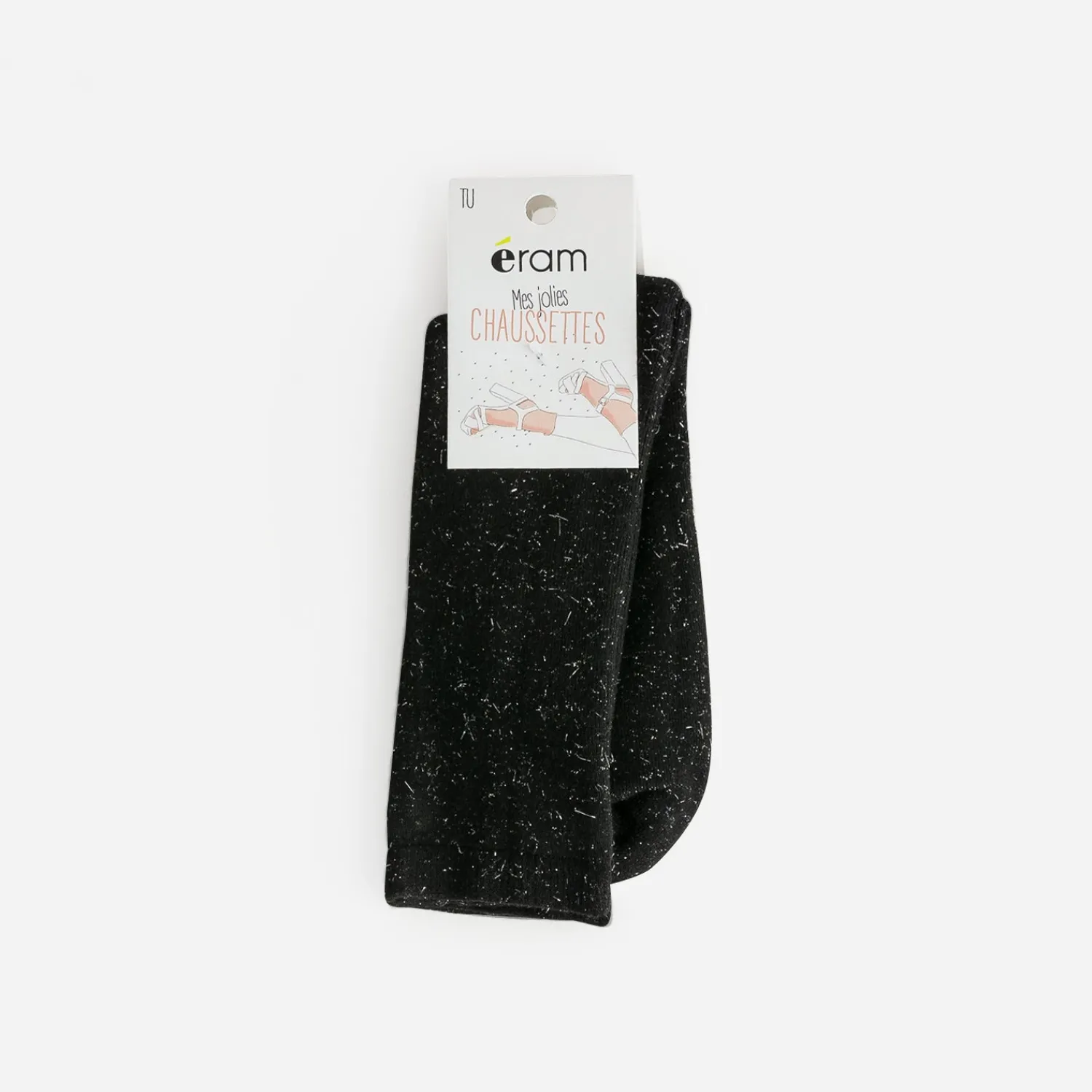 Eram Chaussettes & Collants^Chaussettes es pailletées argent NOIR