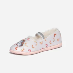 Eram Sandales^Chausson fourré brodé licorne BEIGE