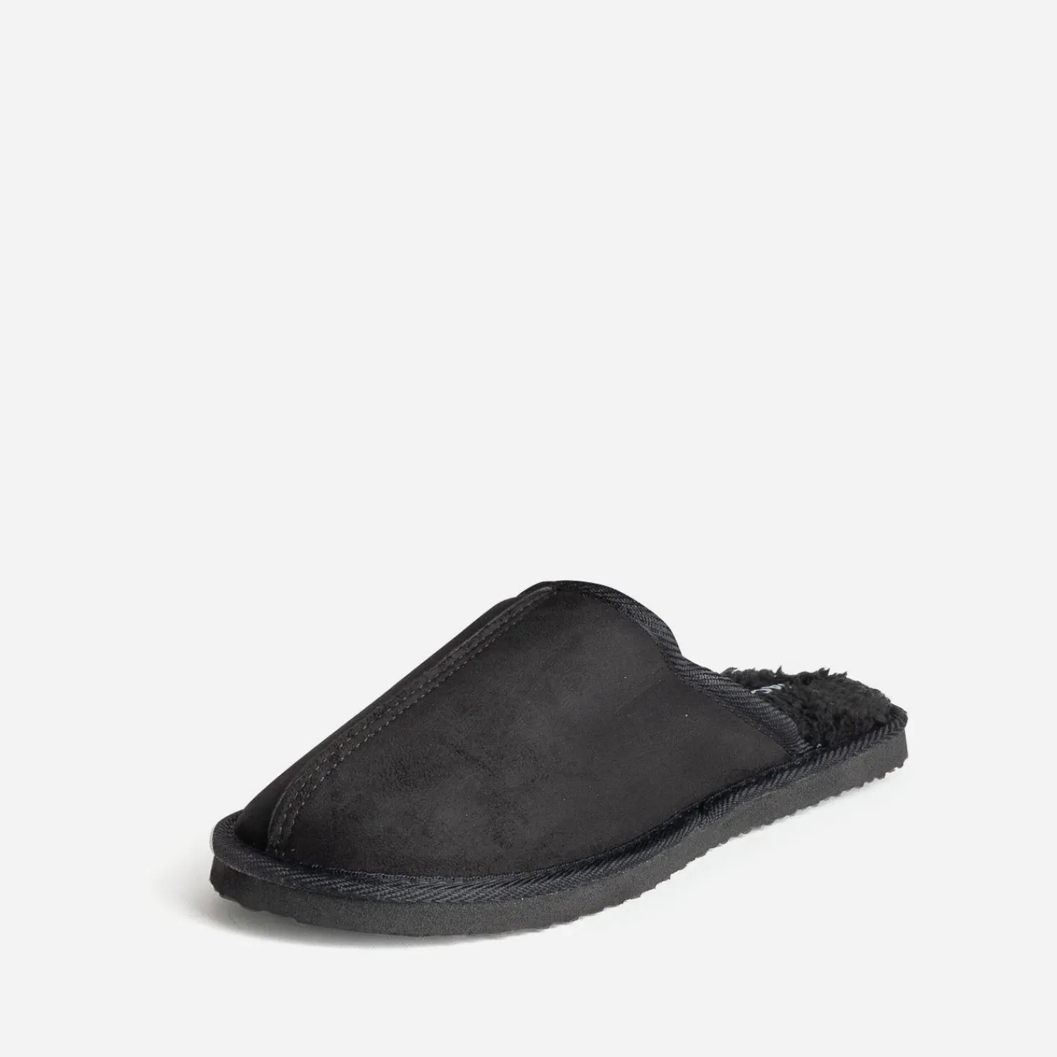Jack & Jones Chaussons^Chausson-mule JACK&JONES suédé fourré NOIR