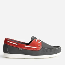 Tbs Chaussures Bateau^Chaussure bateau marine et rouge cuir nubuck BLEU