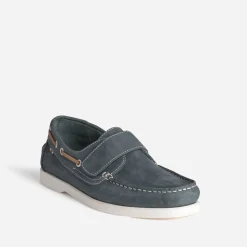 Eram Mocassins^Chaussure-bateau cuir scratch MARINE