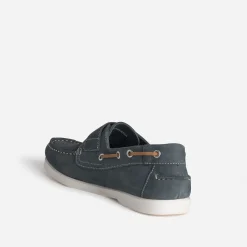 Eram Mocassins^Chaussure-bateau cuir scratch MARINE