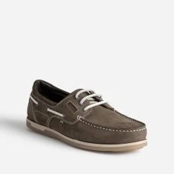 Eram Chaussures Bateau^Chaussure-bateau foncé cuir nubuck TAUPE