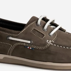 Eram Chaussures Bateau^Chaussure-bateau foncé cuir nubuck TAUPE