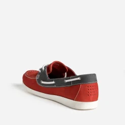 Tbs Chaussures Bateau^Chaussure-bateau et marine cuir nubuck ROUGE
