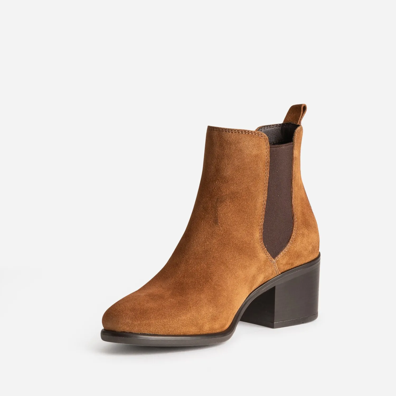 Eram Boots^Chelsea boots en cuir velours CAMEL