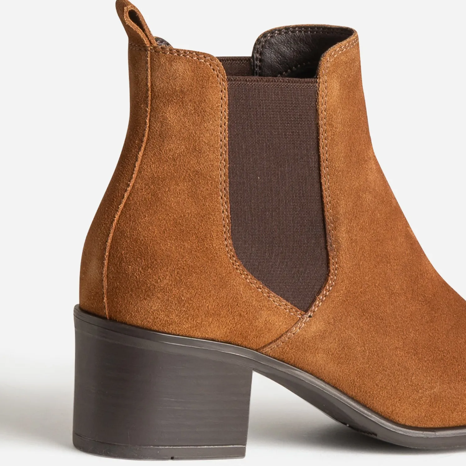 Eram Boots^Chelsea boots en cuir velours CAMEL