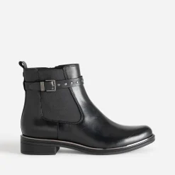 Caprice Boots^Chelsea boots en cuir bride cloutée NOIR