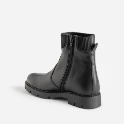 Buggy Boots^Chelsea boots éco-conçu cuir tige élastiquée NOIR