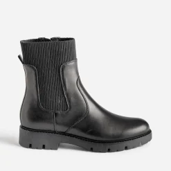 Buggy Boots^Chelsea boots éco-conçu cuir tige élastiquée NOIR