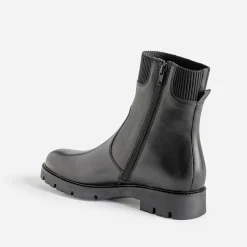 Buggy Boots^Chelsea boots éco-conçu cuir tige élastiquée NOIR