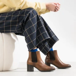 Eram Boots^Chelsea boots en cuir COGNAC