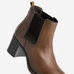 Eram Boots^Chelsea boots en cuir COGNAC