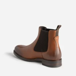 Eram Boots^Chelsea boots en cuir COGNAC