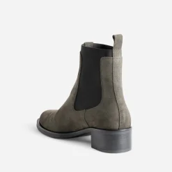 Eram Boots^Chelsea boots cuir velours KAKI