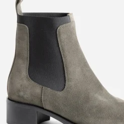 Eram Boots^Chelsea boots cuir velours KAKI