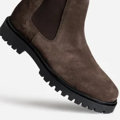 Eram Boots^Chelsea boots cuir velours semelle crantée MARRON