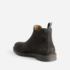 Eram Boots^Chelsea boots foncé en cuir velours MARRON