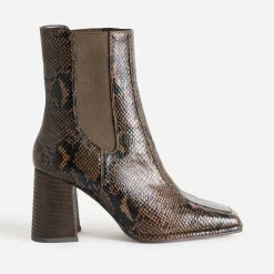Eram Boots^Chelsea boots imprimé effet python MARRON