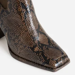 Eram Boots^Chelsea boots imprimé effet python MARRON
