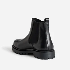 Eram Boots^Chelsea boots cuir semelle crantée NOIR