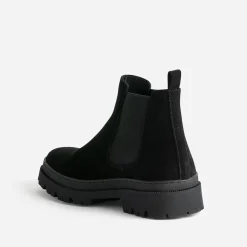 Eram Boots^Chelsea boots cuir velours NOIR